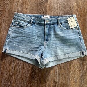 PAIGE Light Blue Denim Jean Shorts